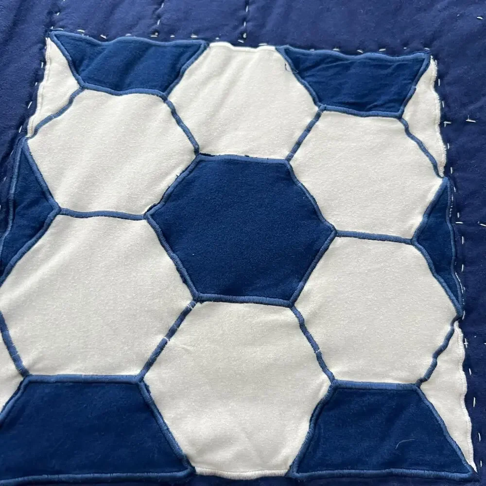 Circo Twin Quilt 100% Cotton Kids All Sports Blue Patchwork